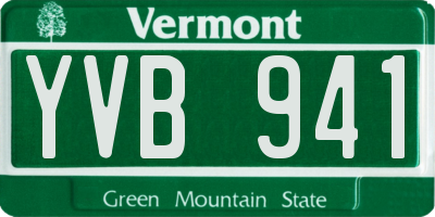 VT license plate YVB941