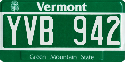 VT license plate YVB942