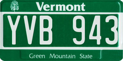 VT license plate YVB943