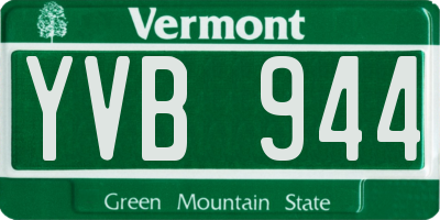 VT license plate YVB944