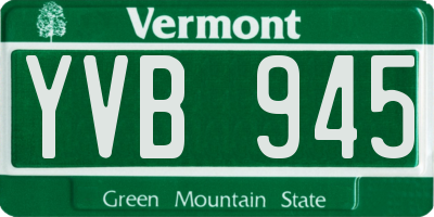 VT license plate YVB945