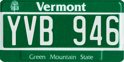 VT license plate YVB946