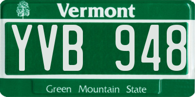 VT license plate YVB948