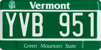 VT license plate YVB951