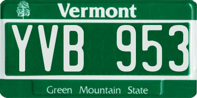 VT license plate YVB953