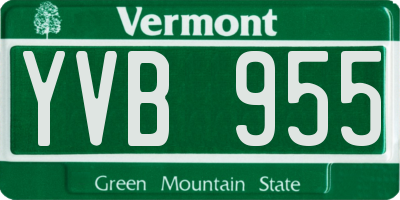 VT license plate YVB955