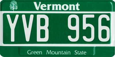 VT license plate YVB956