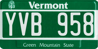 VT license plate YVB958