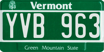 VT license plate YVB963