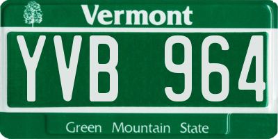 VT license plate YVB964