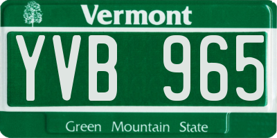 VT license plate YVB965