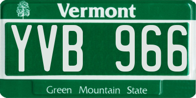 VT license plate YVB966
