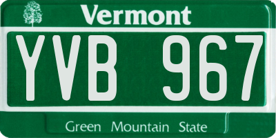 VT license plate YVB967