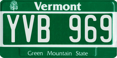 VT license plate YVB969