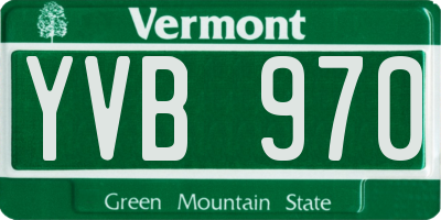 VT license plate YVB970