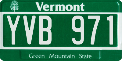 VT license plate YVB971