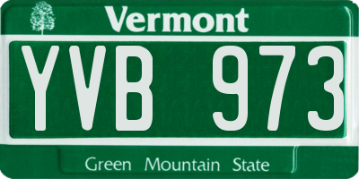 VT license plate YVB973