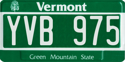 VT license plate YVB975