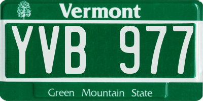 VT license plate YVB977