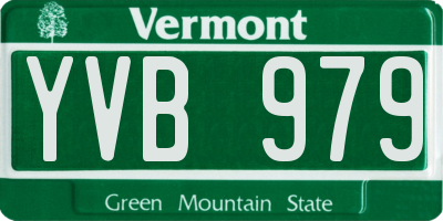 VT license plate YVB979