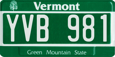 VT license plate YVB981