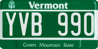 VT license plate YVB990