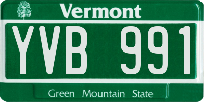VT license plate YVB991