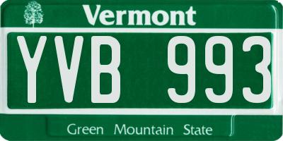 VT license plate YVB993