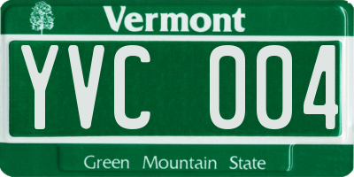 VT license plate YVC004