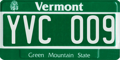 VT license plate YVC009