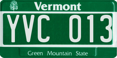 VT license plate YVC013