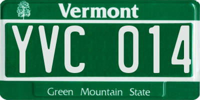 VT license plate YVC014