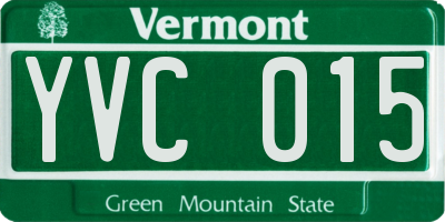 VT license plate YVC015