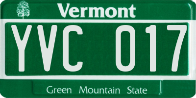 VT license plate YVC017