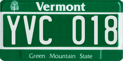 VT license plate YVC018