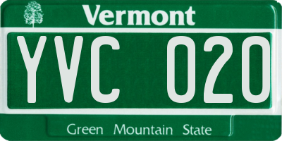 VT license plate YVC020