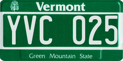 VT license plate YVC025