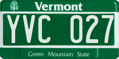 VT license plate YVC027