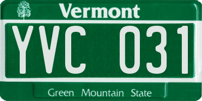 VT license plate YVC031