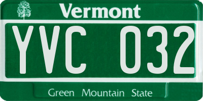 VT license plate YVC032