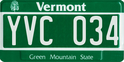 VT license plate YVC034