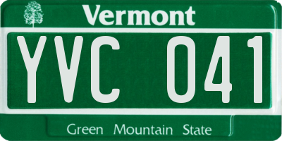 VT license plate YVC041