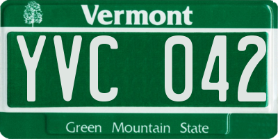 VT license plate YVC042