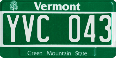 VT license plate YVC043