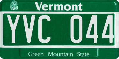 VT license plate YVC044