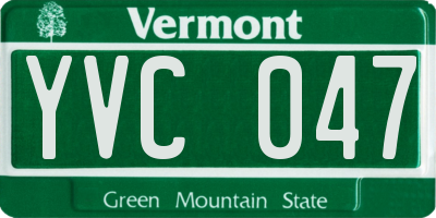 VT license plate YVC047