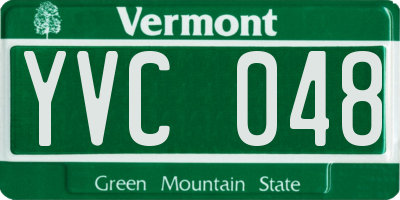 VT license plate YVC048