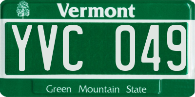 VT license plate YVC049