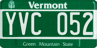 VT license plate YVC052