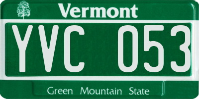 VT license plate YVC053